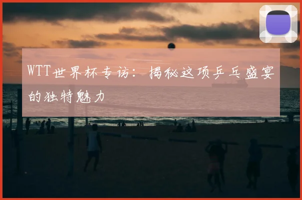 WTT世界杯专访:揭秘这项乒乓盛宴的独特魅力